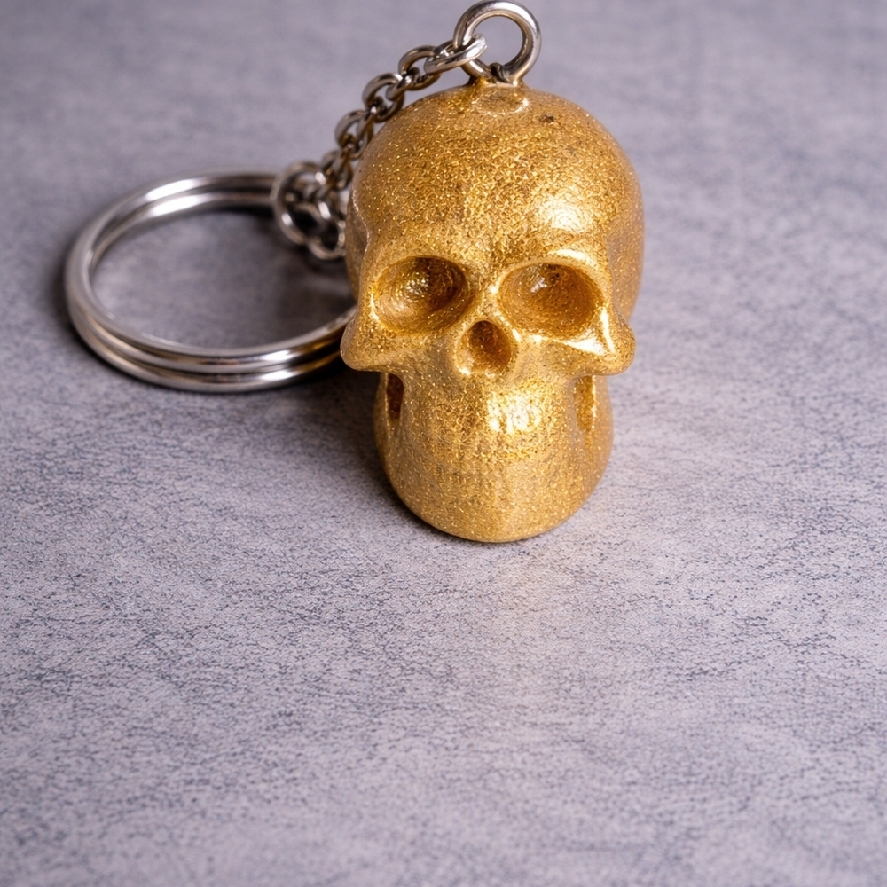 Gold Skull Keychain